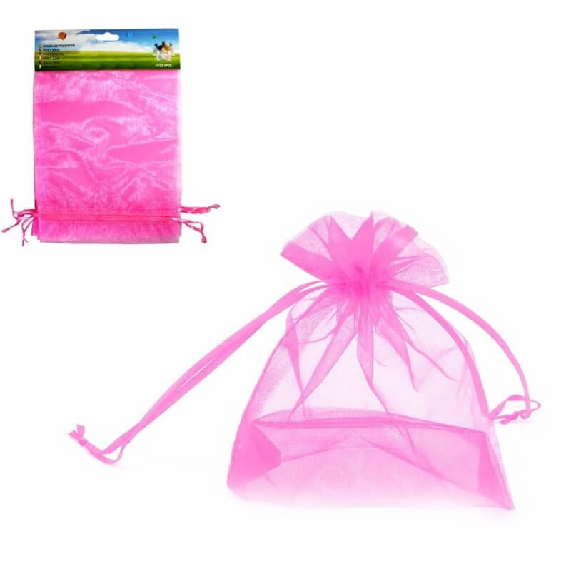 Paquet de sachets en organza rose 17x23