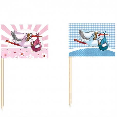 Bâtons de décoration avec cigogne