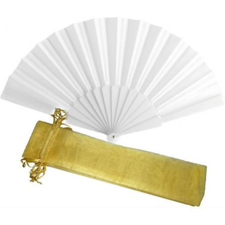 Éventail blanc pour mariée