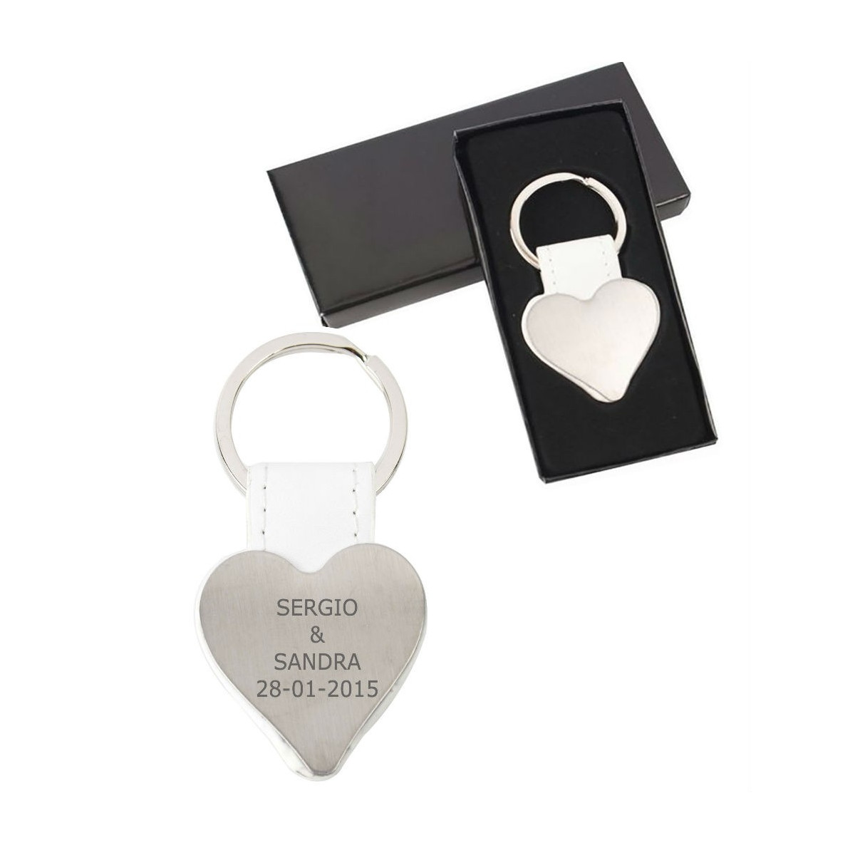 Porte-clés cœur gravé personnalisé