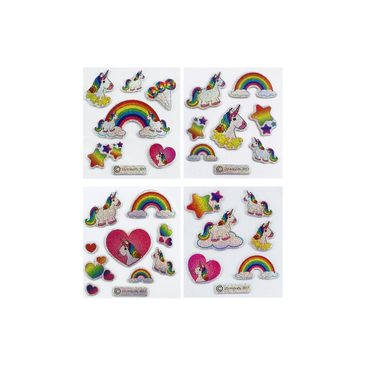 Pack d'autocollants de licornes