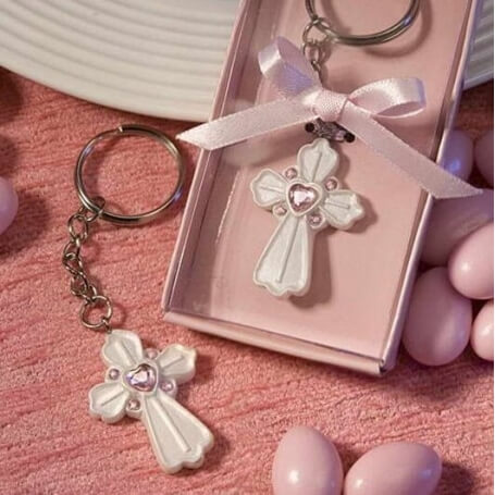 Porte-clés croix pour communion