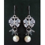 Boucles d'oreilles de mariée perle papillon