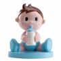Figurine de gâteau bébé avec biberon pour baptême pas cher