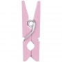 Pinces en bois couleur rose