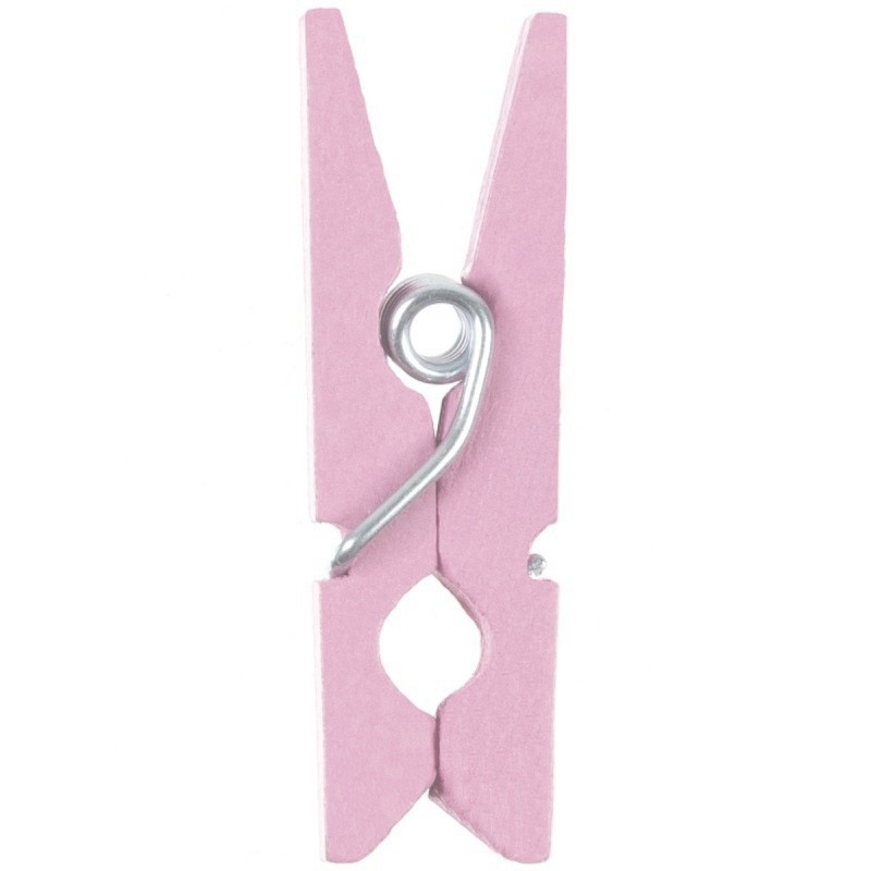 Pinces en bois couleur rose