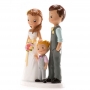 Figuras mariés avec enfant pour gâteau de mariage