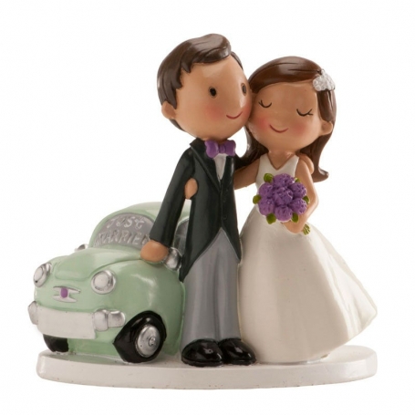 Figurine de mariage avec voiture