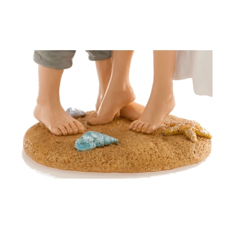Figurine mariés plage pour gâteau de mariage