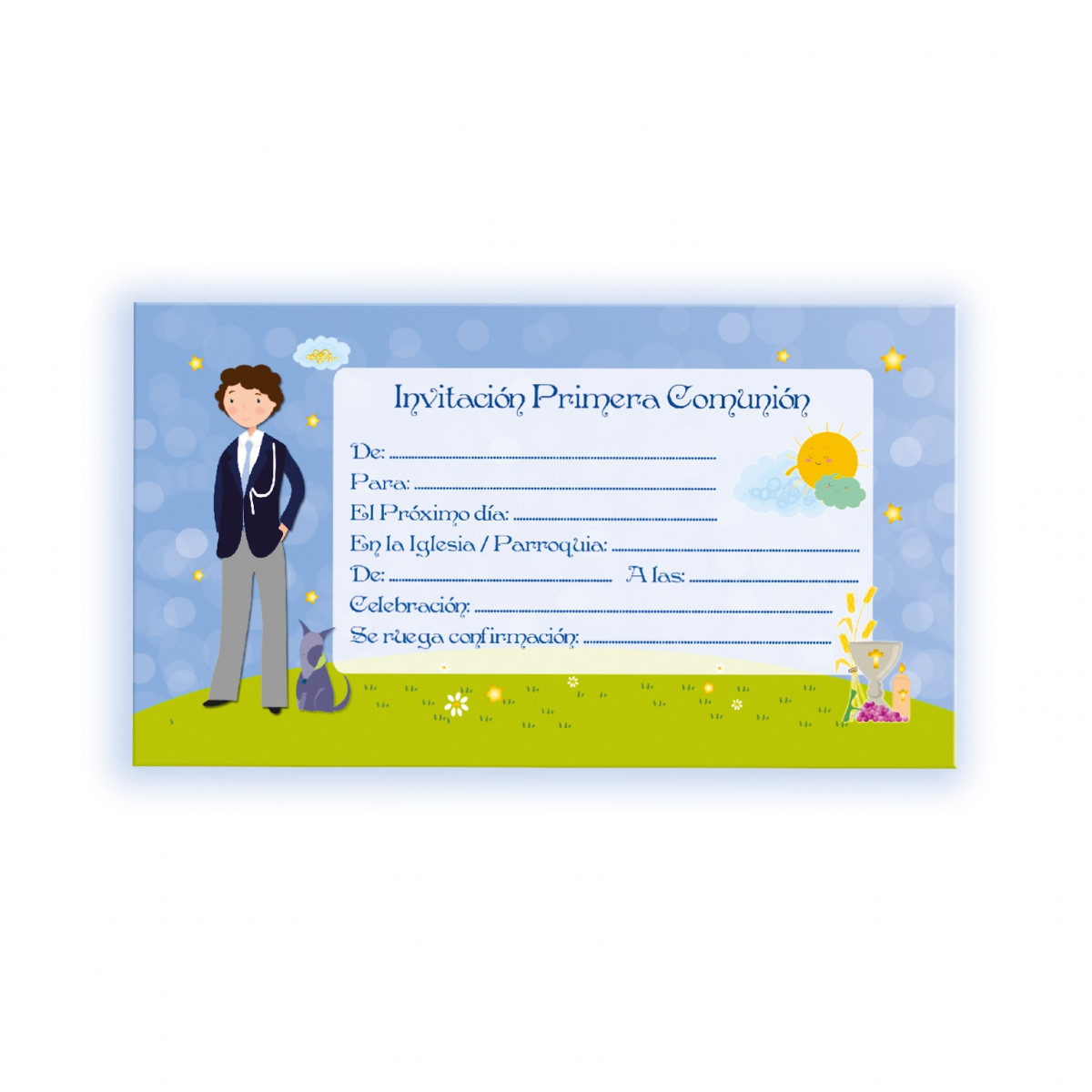 Pack de 10 invitations enfant communion