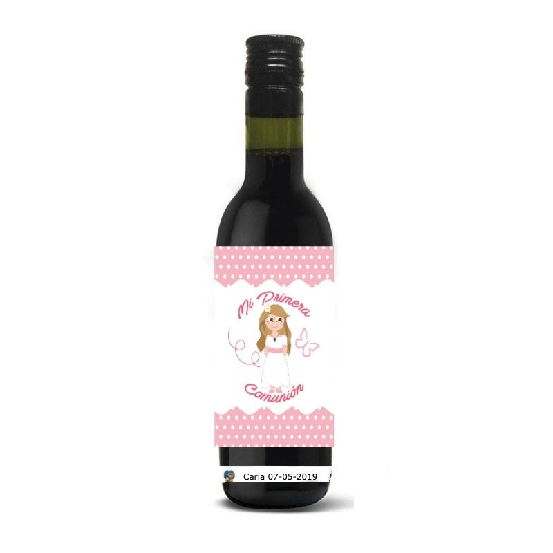 Bouteille de vin détails communion personnalisée