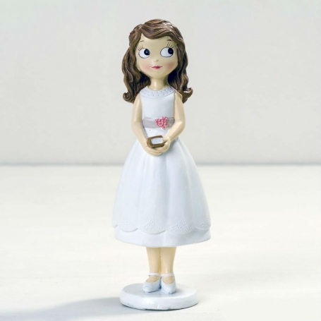 figurine communion fille sac tissu avec carte personnalisable