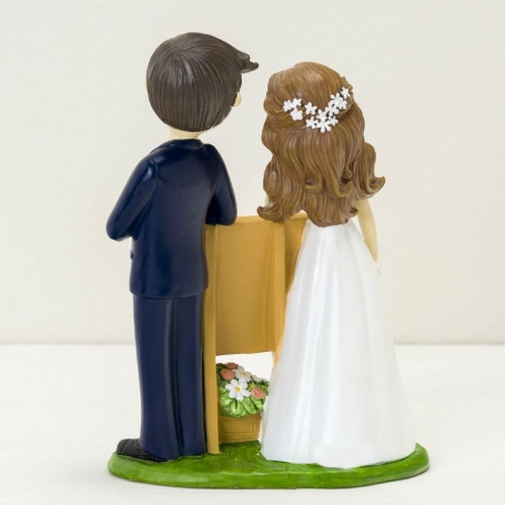 Figurine Gâteau Mariage Coeur De Rose Rouge - Dragées Anahita