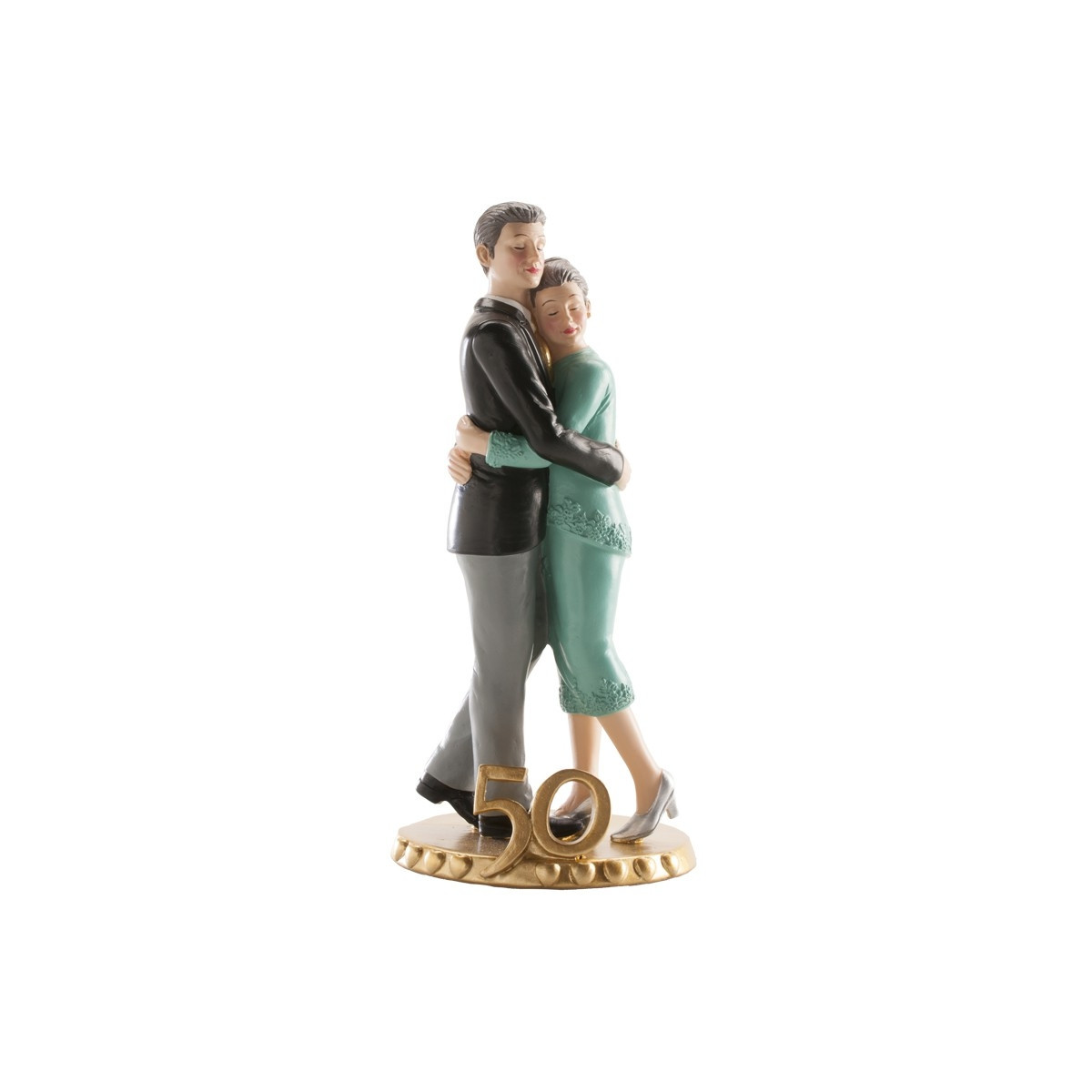 Figurine gâteau mariés noces or