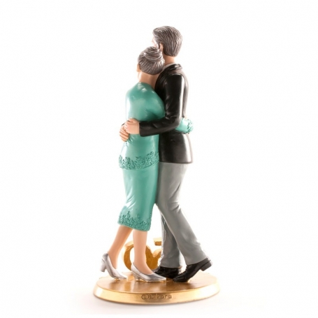 Figurine gâteau mariés noces or