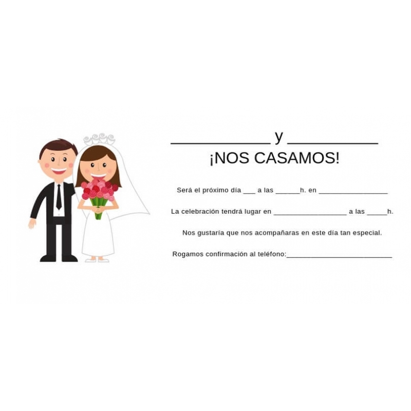 Invitations de mariage à remplir