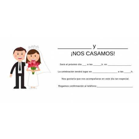 Invitations de mariage à remplir