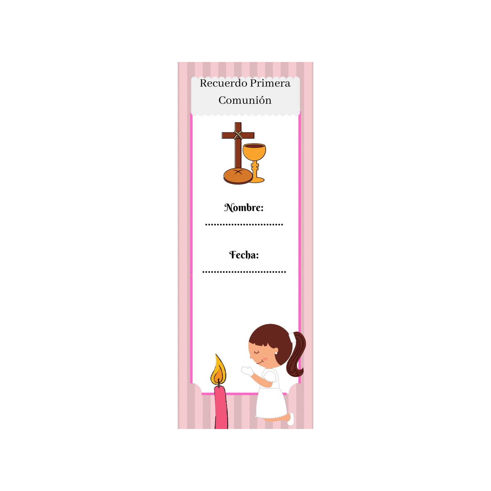 Marque-page communion filles
