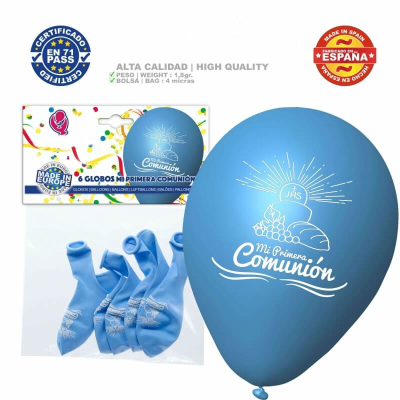 Ballons bleus pour communion