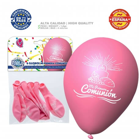 Pack de ballons rose pour communion