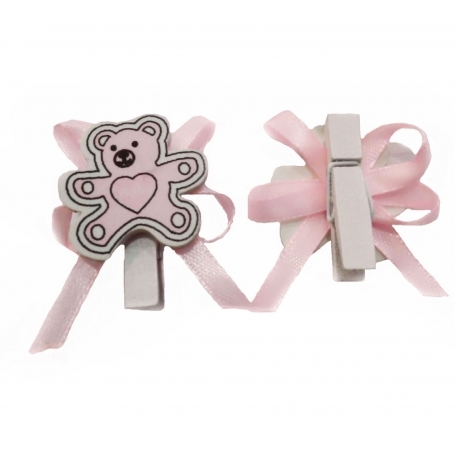 Pince En Bois Deco Cadeaux Rose