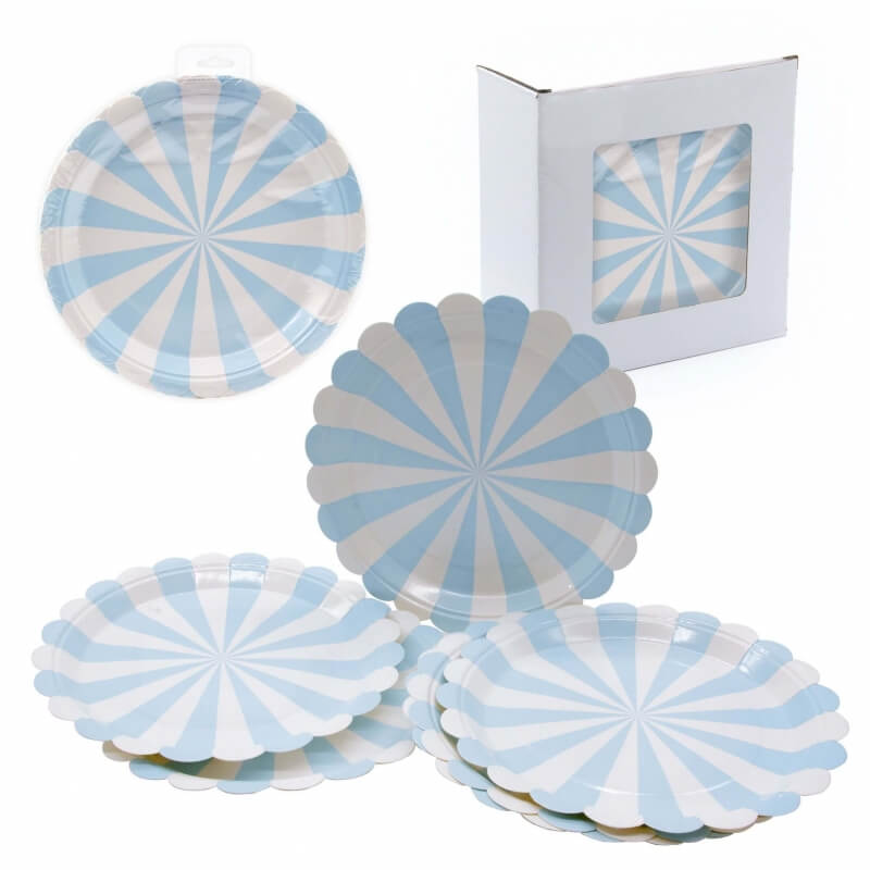 Assiette jetable plastique semi rigide Bleu Ciel idéale pour bapteme