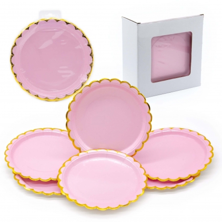 Pack assiettes carton rose