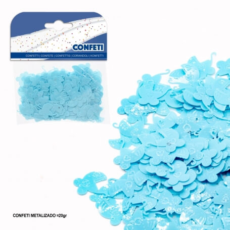 Confetti en forme de landau bleu