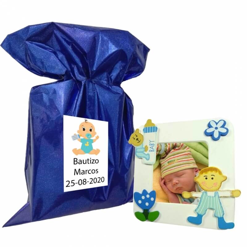 Cadre photo bébé baptême personnalisé