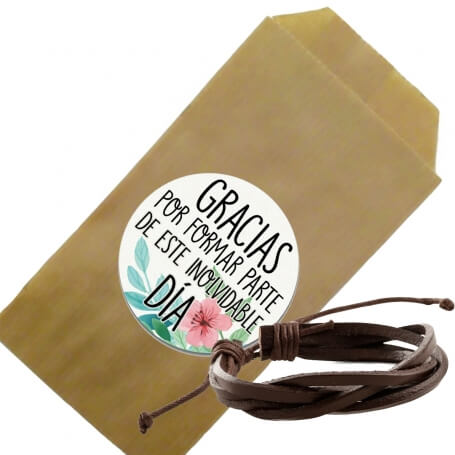 Bracelet homme dans une enveloppe kraft avec dédicace