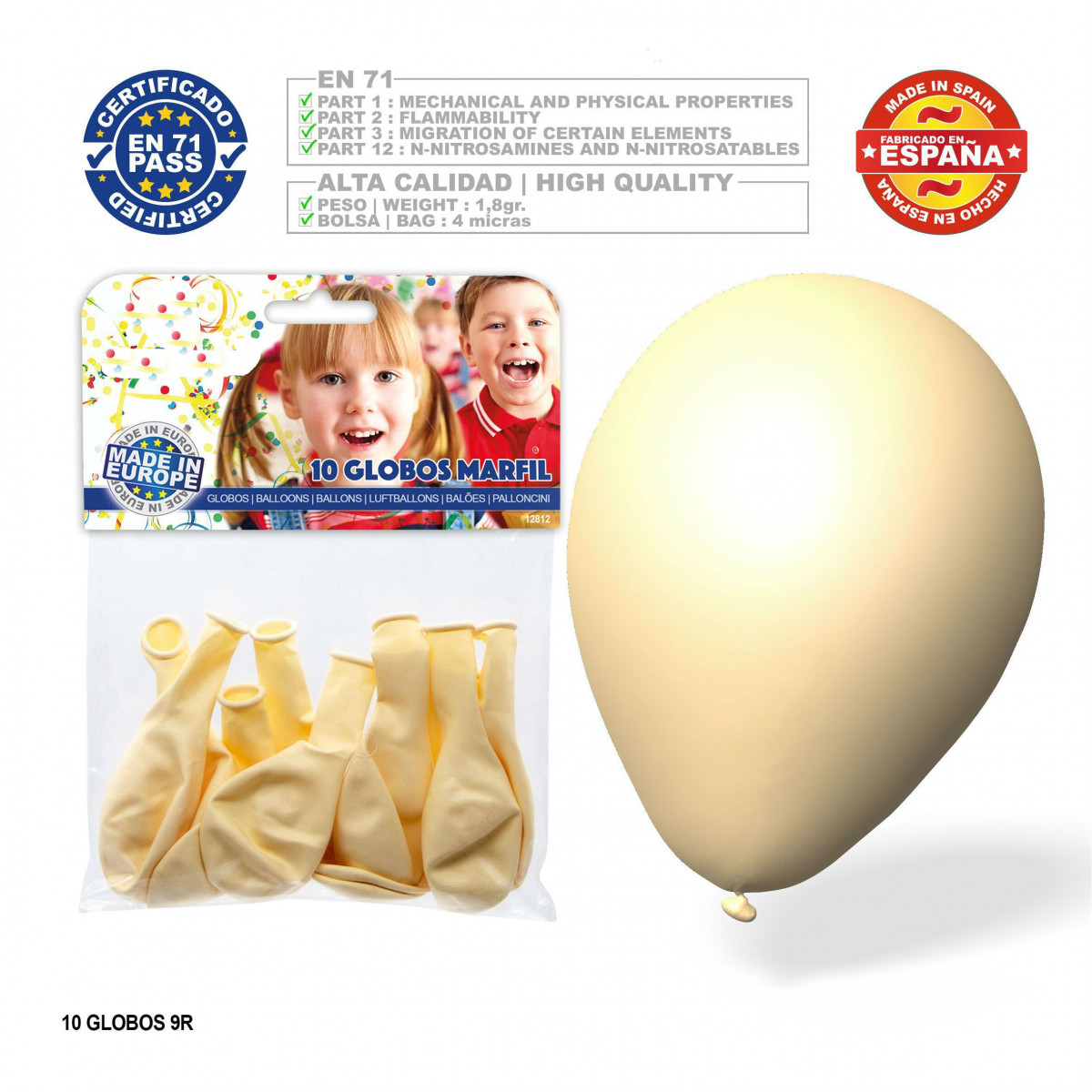 Pack de ballons couleur ivoire