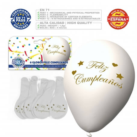 Pack de 6 Ballons Joyeux Anniversaire Décoration Élégante pour Fêtes