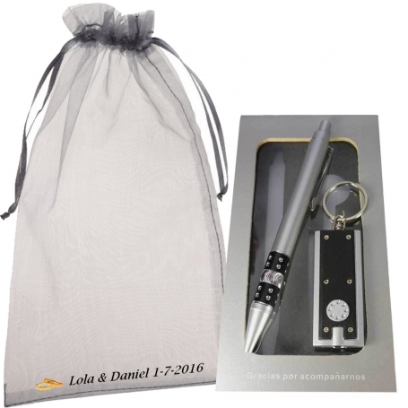 Set Porte Clés Et Lampe De Poche Pour Mariage