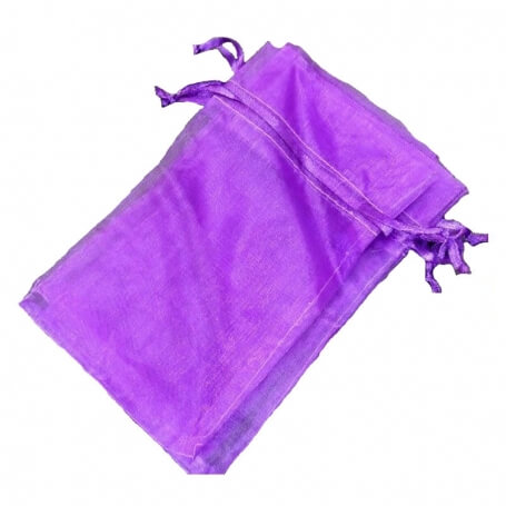 Petite pochette organza lilas 9x15