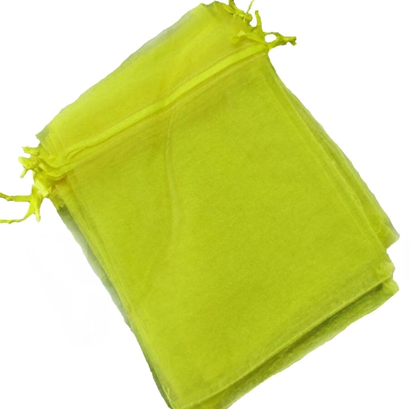 Sac en organza jaune 13 x 17