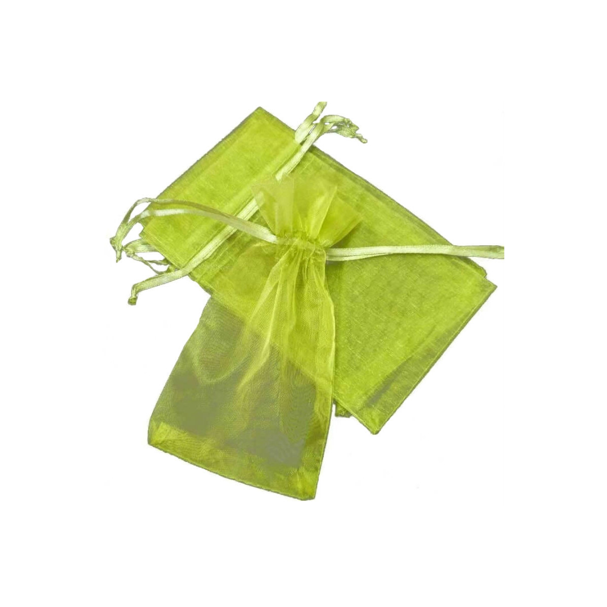 Sac en organza vert foncé 9 x 15