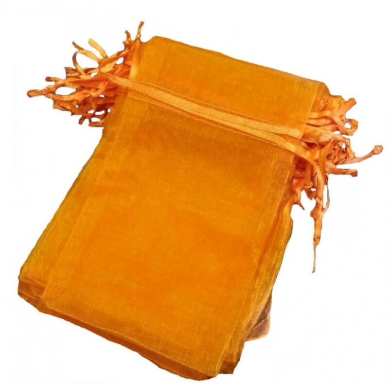 Sac en organza orange foncé 13 x 17
