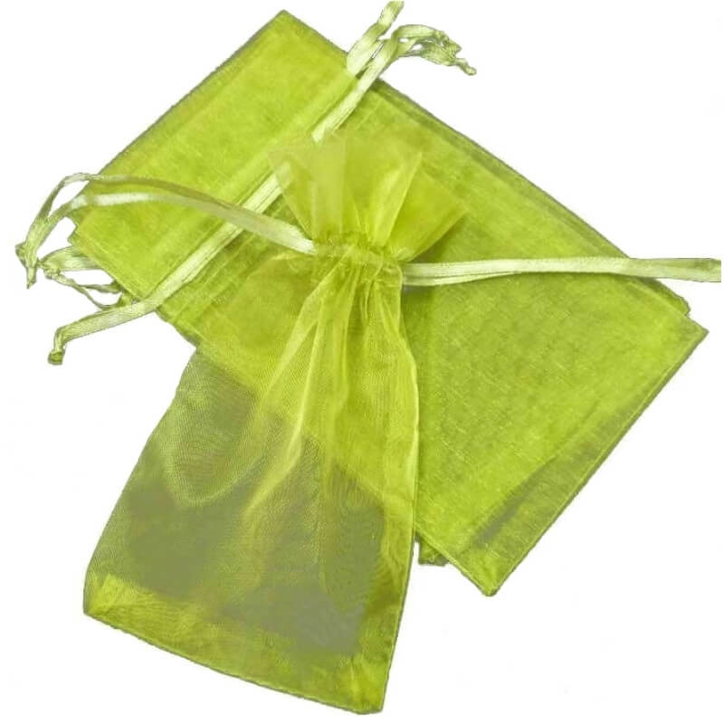 Sac en organza vert foncé 7 x 10