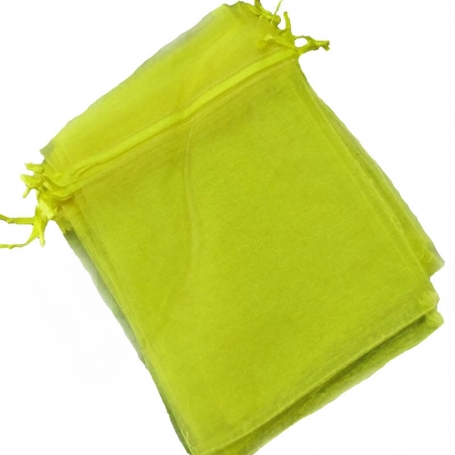 Petit sac cadeau organza pas cher jaune