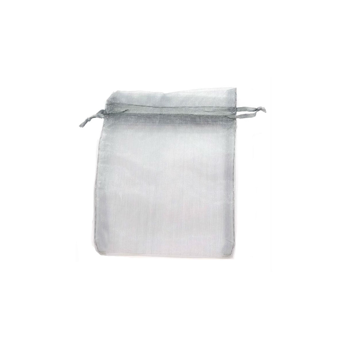 Sac en organza gris argent 13 x 17