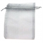 Sachet en organza argenté 7 x 10