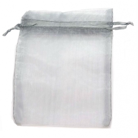 Sachet en organza argenté 7 x 10