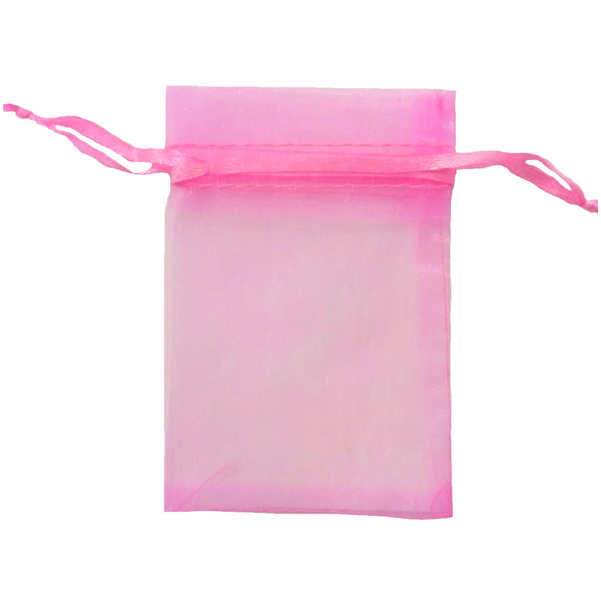 Sac en organza rose chewing-gum 13 x 17