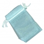 Petit sac cadeau organza bleu ciel