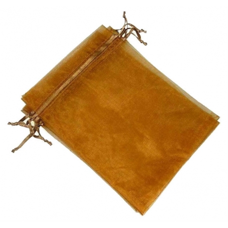 Organza pochette pas cher chocolat 10x13