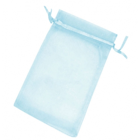 Pochettes en organza bleu clair 10 x 13