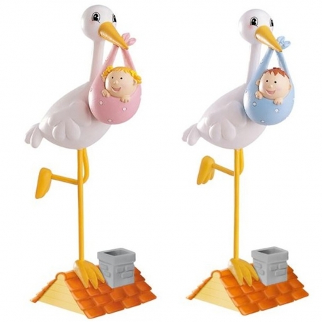 Figurine gateau bapteme pas cher cigogne