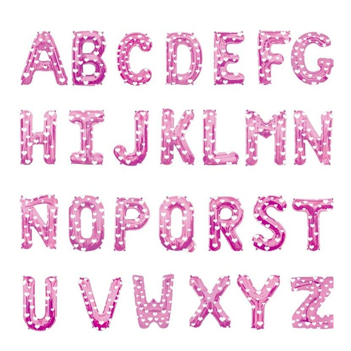 Globos roses en lettres