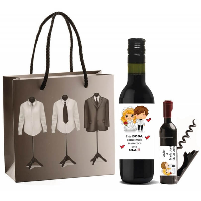 Détails de mariage pour invités ensemble de vin personnalisé