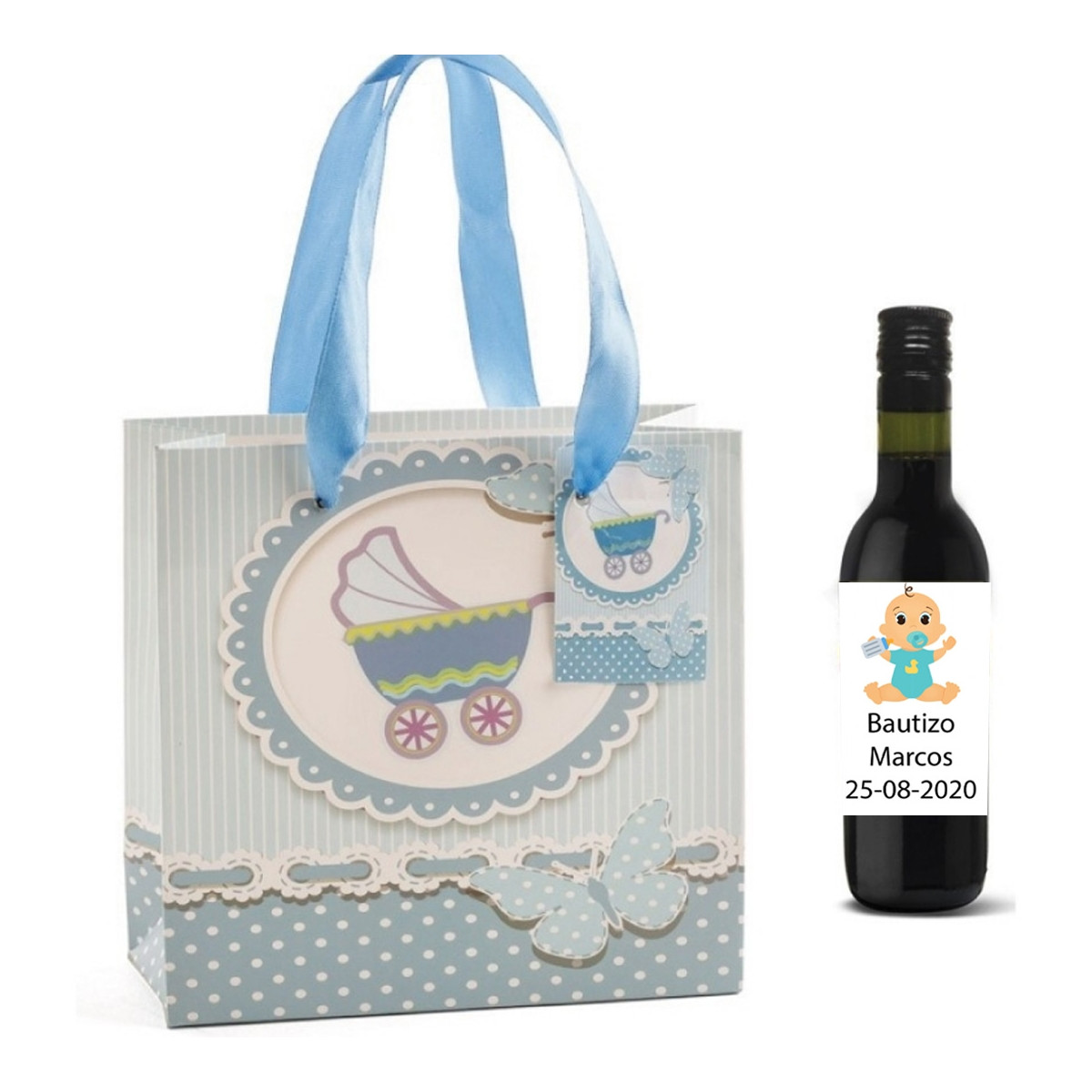 Bouteille de vin personnalisée pour baptême